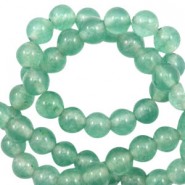 Jade Naturstein Perlen rund 6mm Jade Petrol green opal